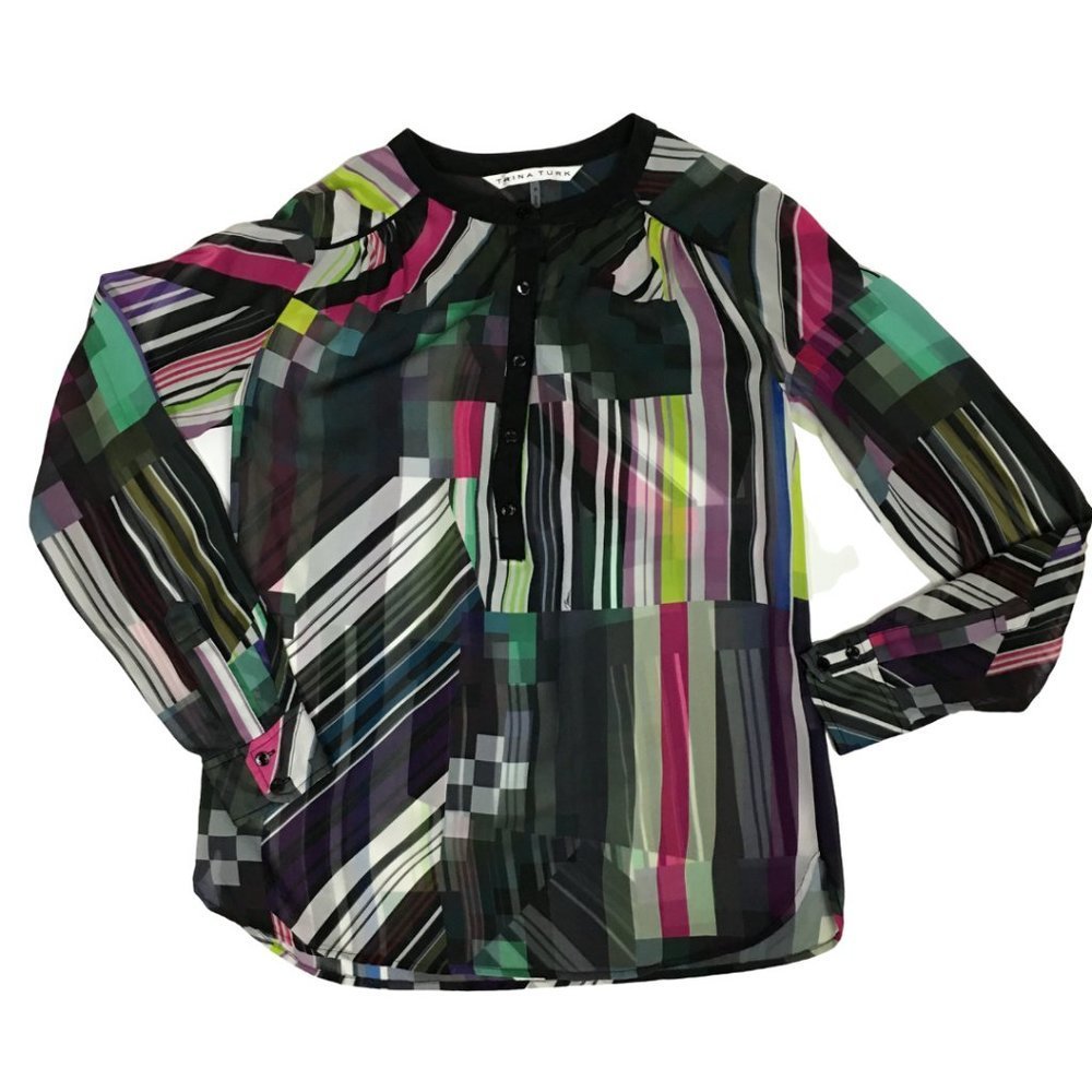 Trina Turk Semi-Sheer Top Size 0